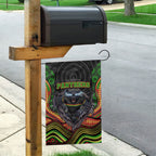 Penrith Panthers Garden Flag The Scream of Lightning Eyes - Indigenous Dot Ripping Effect