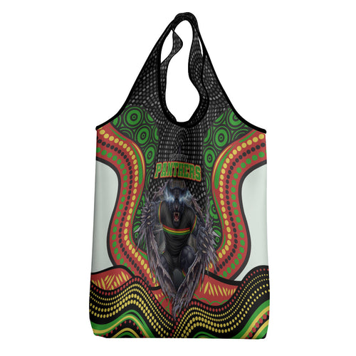 Penrith Panthers Grocery Bag The Scream of Lightning Eyes - Indigenous Dot Ripping Effect