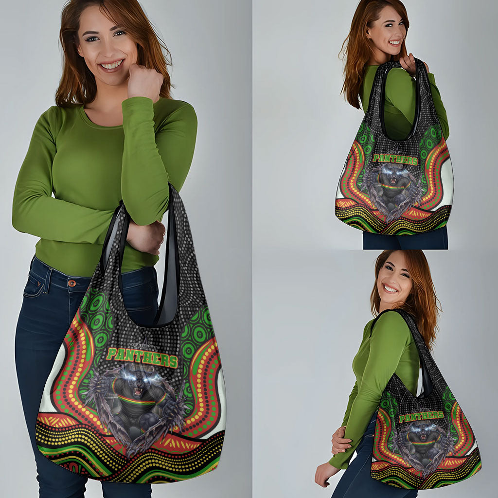 Penrith Panthers Grocery Bag The Scream of Lightning Eyes - Indigenous Dot Ripping Effect