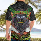 Penrith Panthers Hawaiian Shirt The Scream of Lightning Eyes - Indigenous Dot Ripping Effect