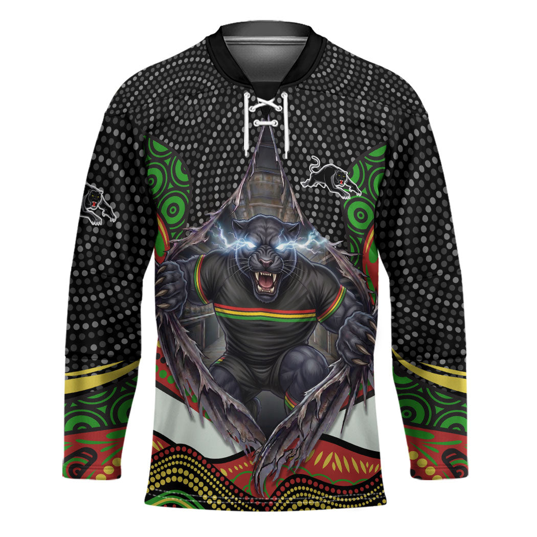 Penrith Panthers Hockey Jersey The Scream of Lightning Eyes - Indigenous Dot Ripping Effect
