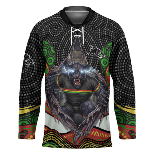 Penrith Panthers Hockey Jersey The Scream of Lightning Eyes - Indigenous Dot Ripping Effect