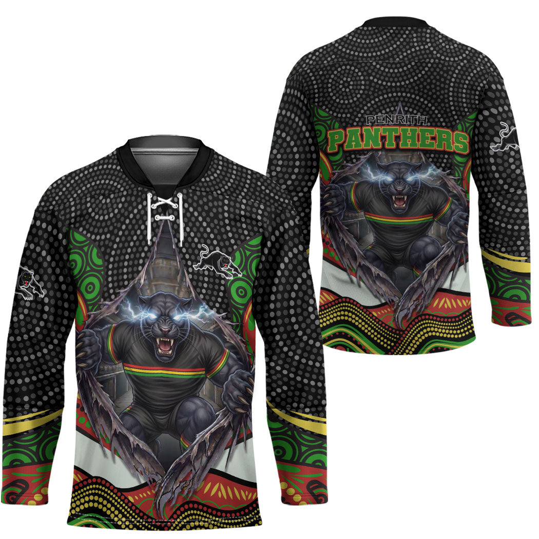 Penrith Panthers Hockey Jersey The Scream of Lightning Eyes - Indigenous Dot Ripping Effect