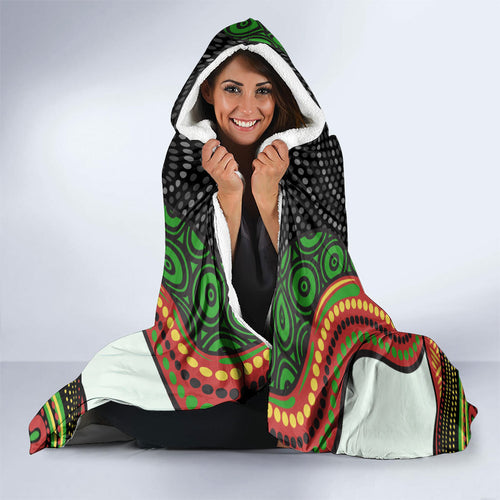 Penrith Panthers Hooded Blanket The Scream of Lightning Eyes - Indigenous Dot Ripping Effect