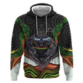 Penrith Panthers Hoodie The Scream of Lightning Eyes - Indigenous Dot Ripping Effect