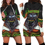 Penrith Panthers Hoodie Dress The Scream of Lightning Eyes - Indigenous Dot Ripping Effect