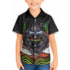 Penrith Panthers Kid Hawaiian Shirt The Scream of Lightning Eyes - Indigenous Dot Ripping Effect