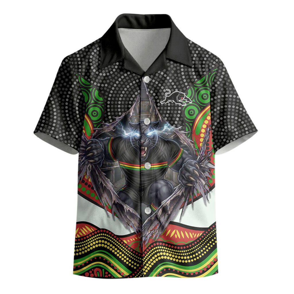 Penrith Panthers Kid Hawaiian Shirt The Scream of Lightning Eyes - Indigenous Dot Ripping Effect