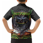 Penrith Panthers Kid Hawaiian Shirt The Scream of Lightning Eyes - Indigenous Dot Ripping Effect