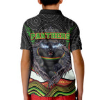 Penrith Panthers Kid Polo Shirt The Scream of Lightning Eyes - Indigenous Dot Ripping Effect