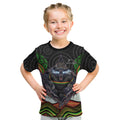 Penrith Panthers Kid T Shirt The Scream of Lightning Eyes - Indigenous Dot Ripping Effect