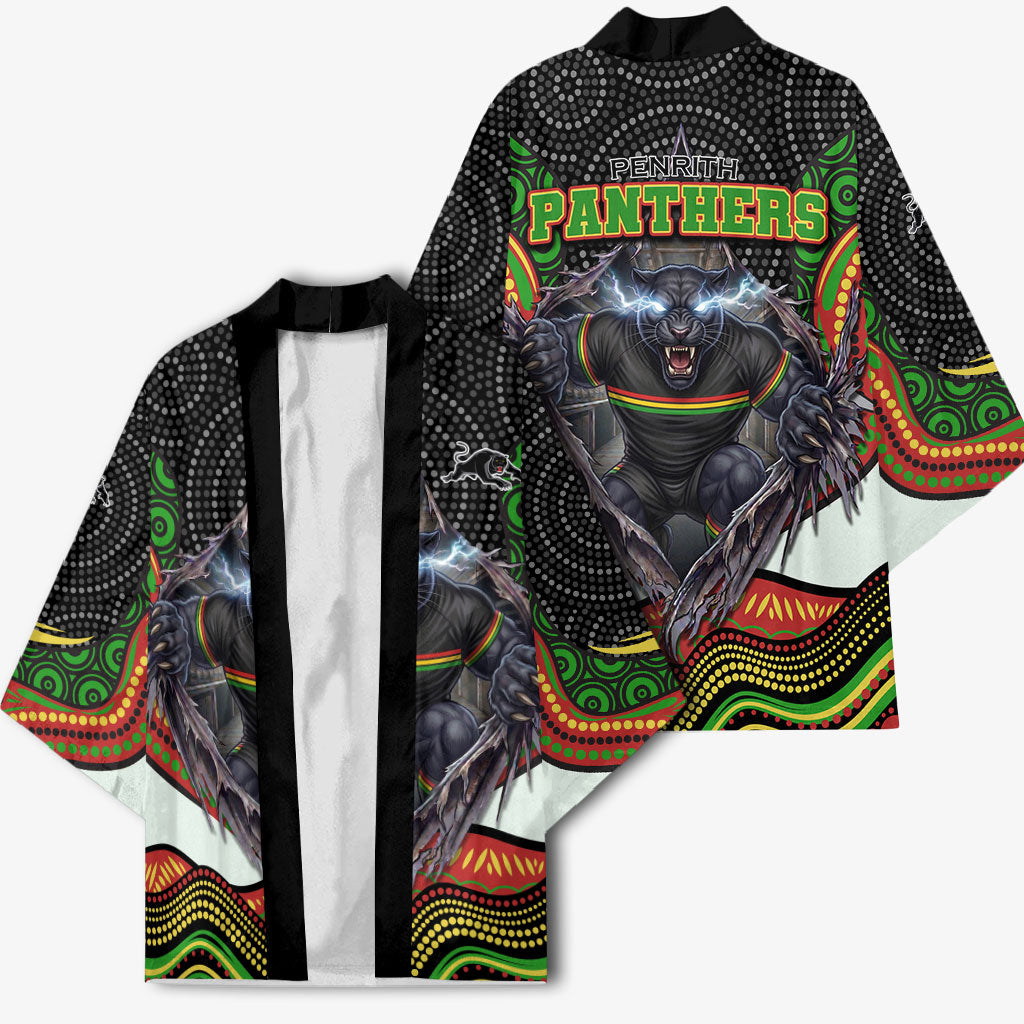 Penrith Panthers Kimono The Scream of Lightning Eyes - Indigenous Dot Ripping Effect
