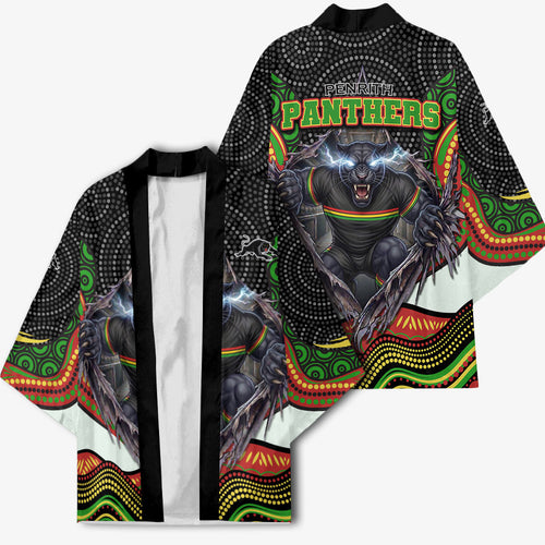 Penrith Panthers Kimono The Scream of Lightning Eyes - Indigenous Dot Ripping Effect