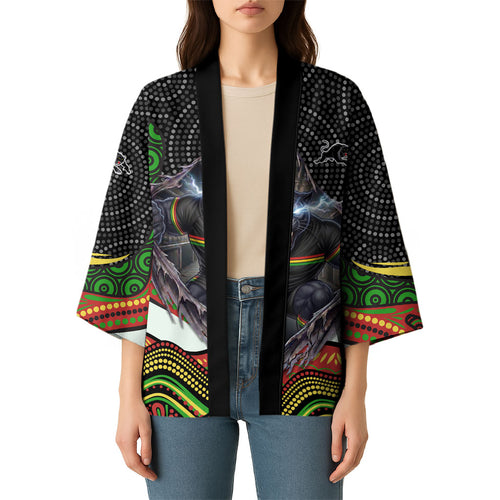 Penrith Panthers Kimono The Scream of Lightning Eyes - Indigenous Dot Ripping Effect
