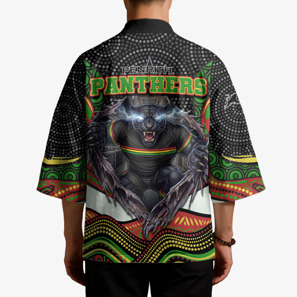 Penrith Panthers Kimono The Scream of Lightning Eyes - Indigenous Dot Ripping Effect