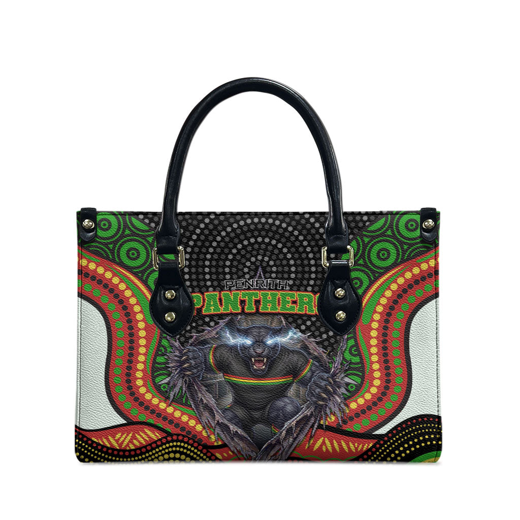 Penrith Panthers Leather Bag The Scream of Lightning Eyes - Indigenous Dot Ripping Effect