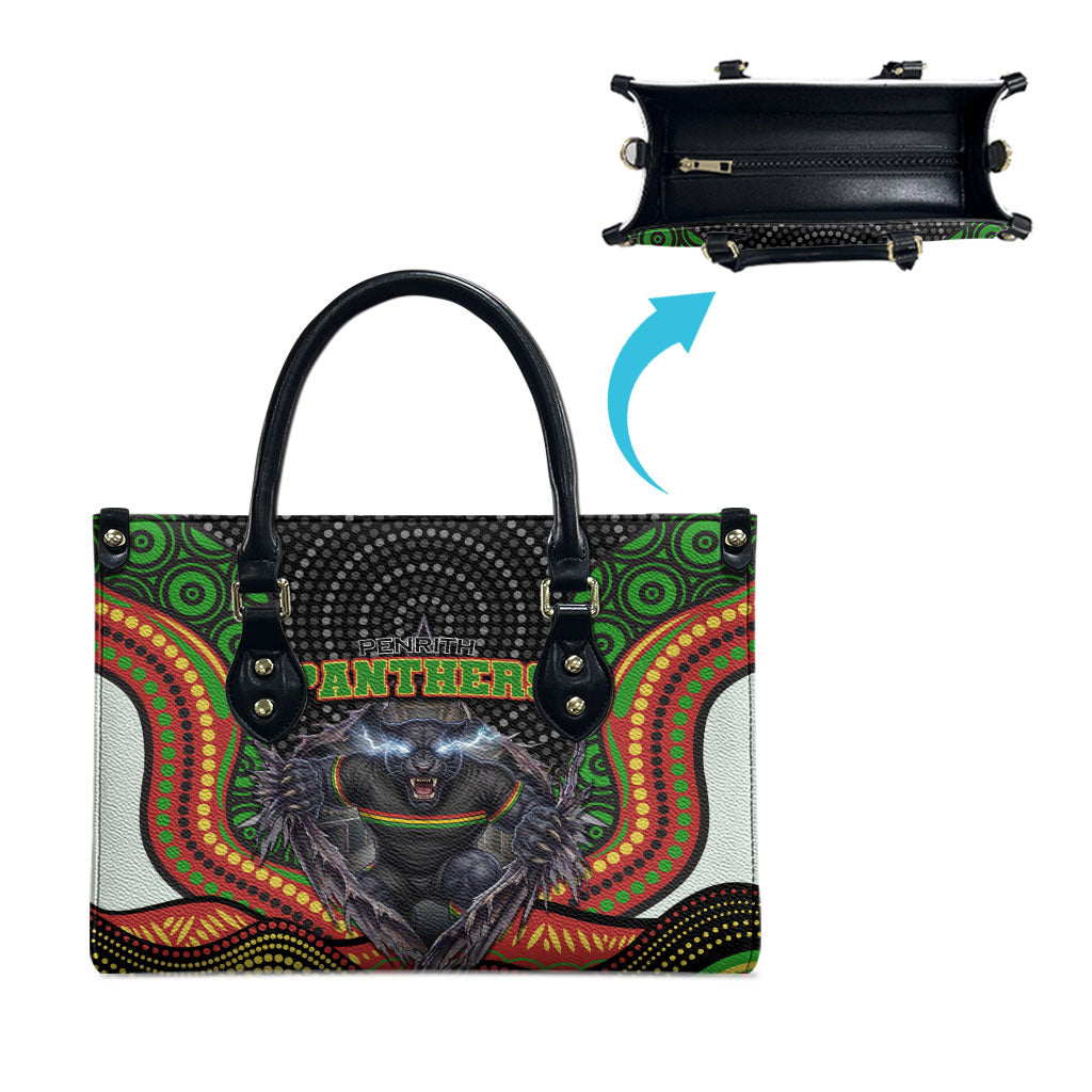 Penrith Panthers Leather Bag The Scream of Lightning Eyes - Indigenous Dot Ripping Effect