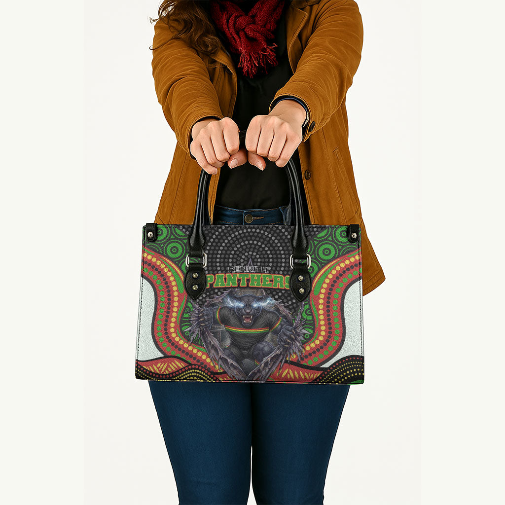 Penrith Panthers Leather Bag The Scream of Lightning Eyes - Indigenous Dot Ripping Effect