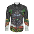 Penrith Panthers Long Sleeve Button Shirt The Scream of Lightning Eyes - Indigenous Dot Ripping Effect