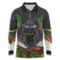 Penrith Panthers Long Sleeve Polo Shirt The Scream of Lightning Eyes - Indigenous Dot Ripping Effect