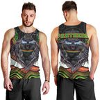Penrith Panthers Men Tank Top The Scream of Lightning Eyes - Indigenous Dot Ripping Effect