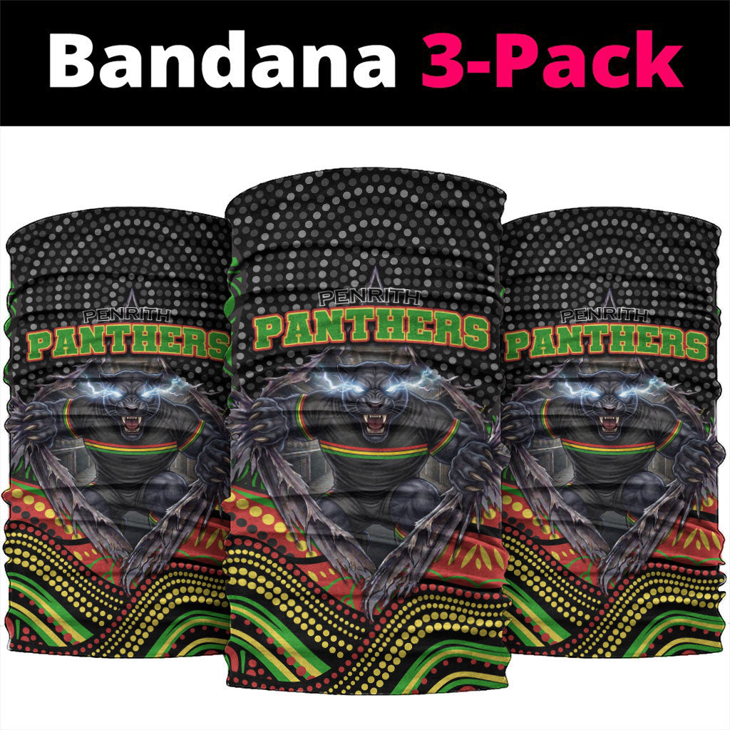 Penrith Panthers Neck Gaiter The Scream of Lightning Eyes - Indigenous Dot Ripping Effect