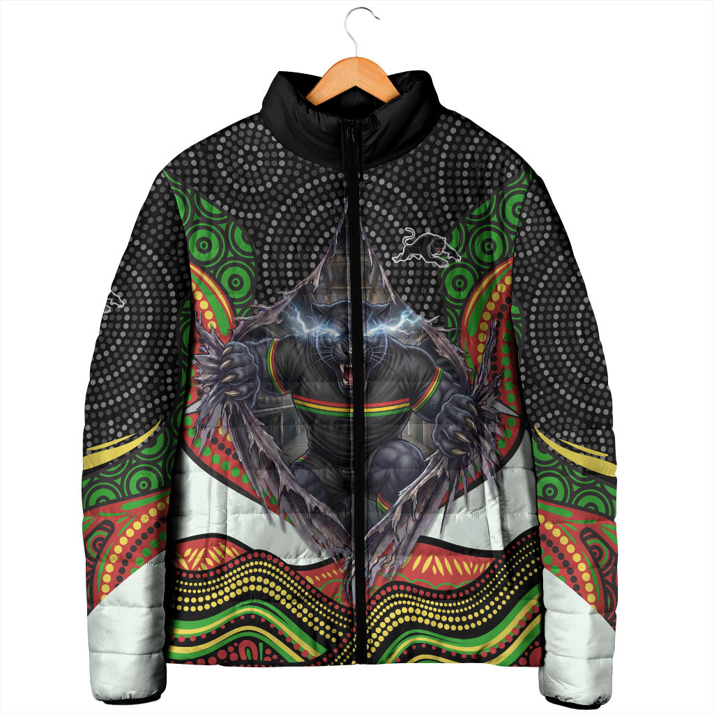 Penrith Panthers Padded Jacket The Scream of Lightning Eyes - Indigenous Dot Ripping Effect