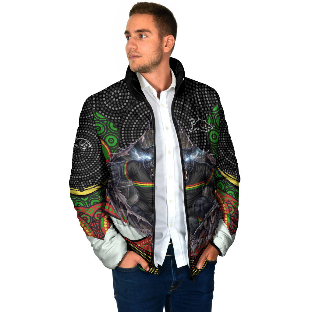 Penrith Panthers Padded Jacket The Scream of Lightning Eyes - Indigenous Dot Ripping Effect