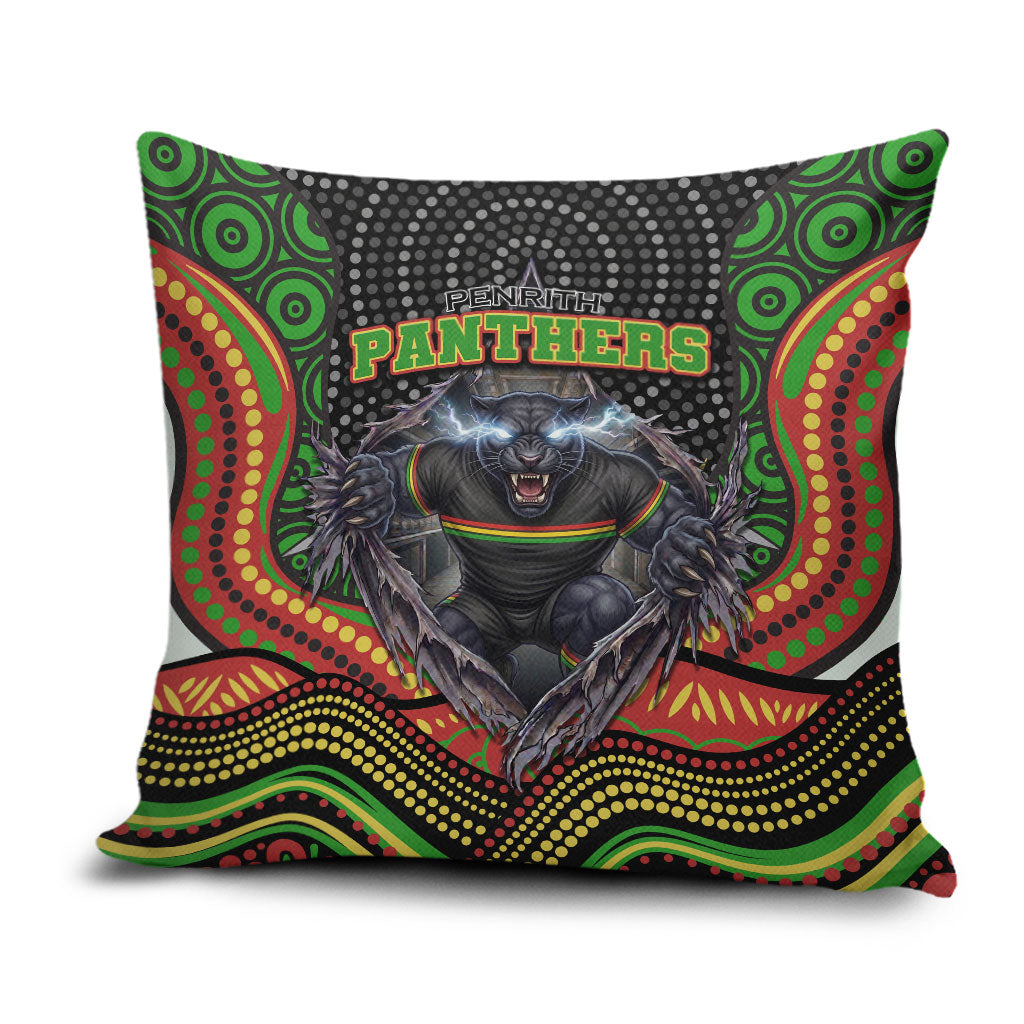 Penrith Panthers Pillow Cover The Scream of Lightning Eyes - Indigenous Dot Ripping Effect