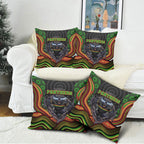 Penrith Panthers Pillow Cover The Scream of Lightning Eyes - Indigenous Dot Ripping Effect