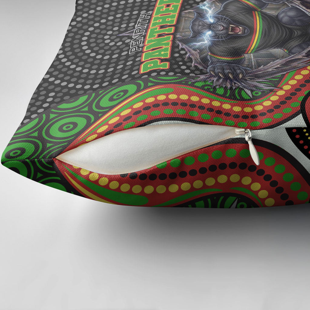 Penrith Panthers Pillow Cover The Scream of Lightning Eyes - Indigenous Dot Ripping Effect