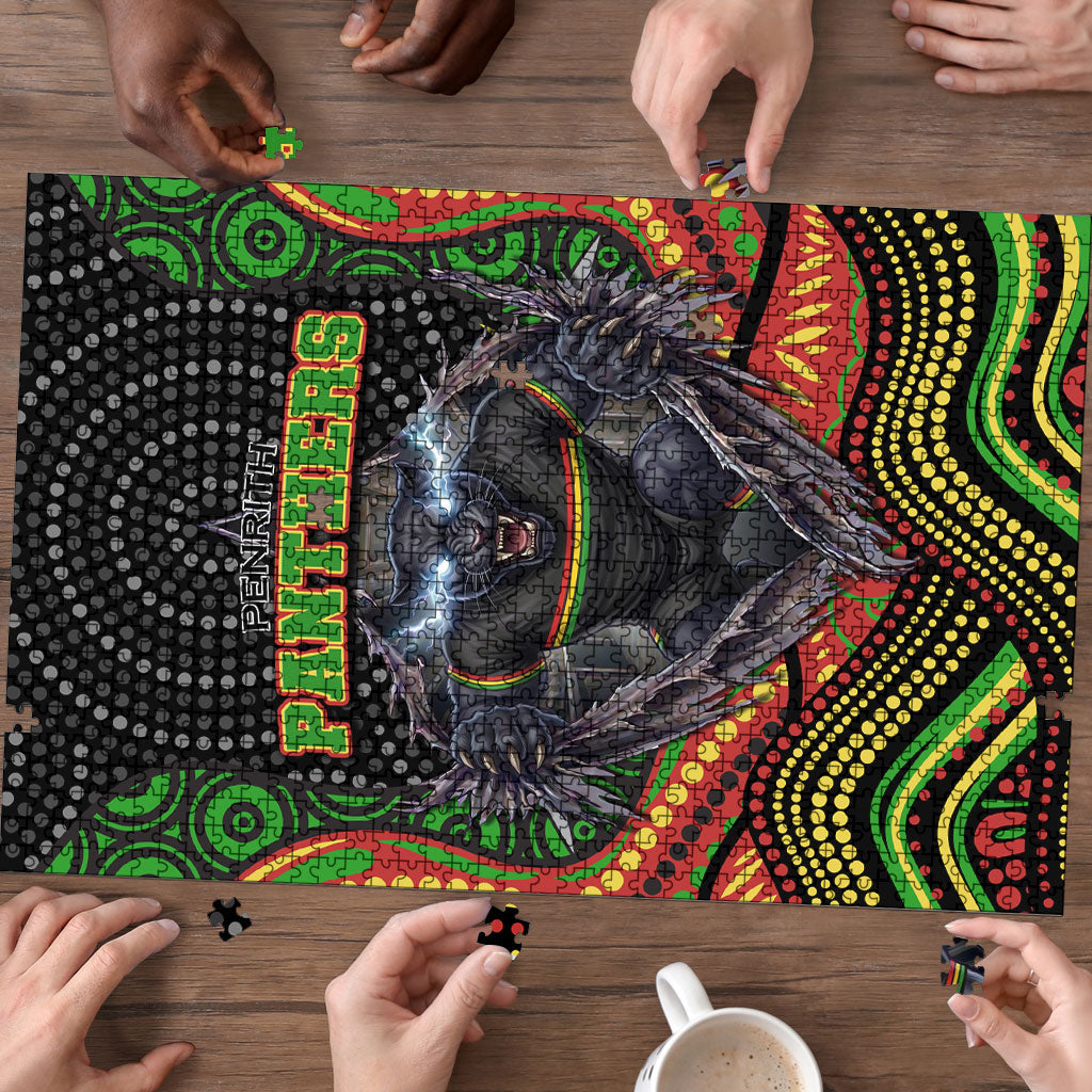 Penrith Panthers Puzzle The Scream of Lightning Eyes - Indigenous Dot Ripping Effect