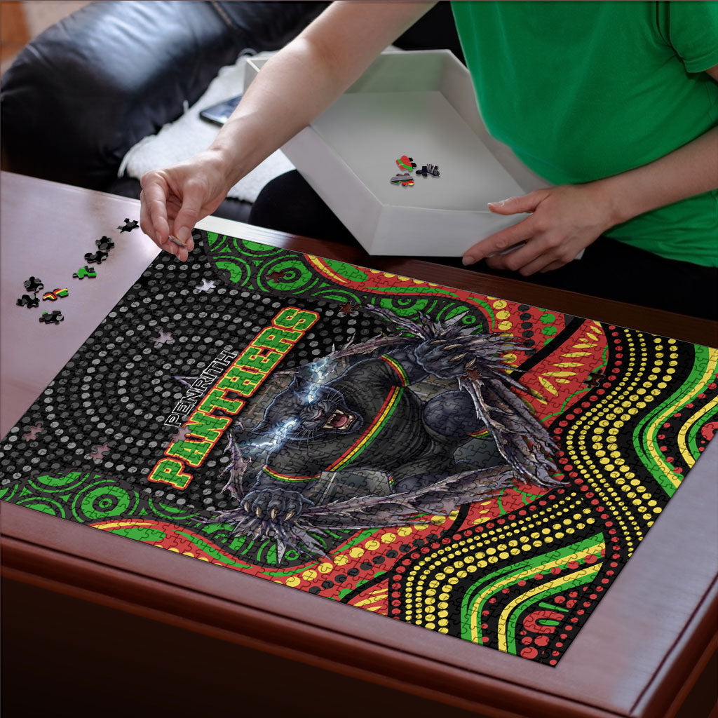 Penrith Panthers Puzzle The Scream of Lightning Eyes - Indigenous Dot Ripping Effect