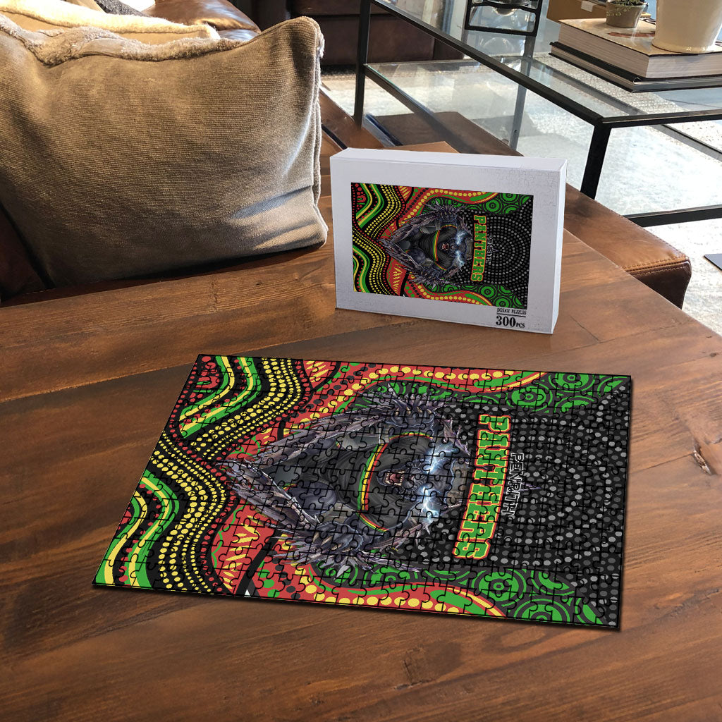 Penrith Panthers Puzzle The Scream of Lightning Eyes - Indigenous Dot Ripping Effect
