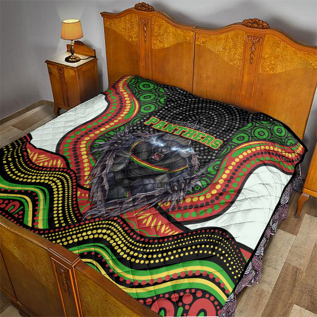 Penrith Panthers Quilt The Scream of Lightning Eyes - Indigenous Dot Ripping Effect