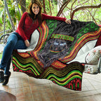 Penrith Panthers Quilt The Scream of Lightning Eyes - Indigenous Dot Ripping Effect