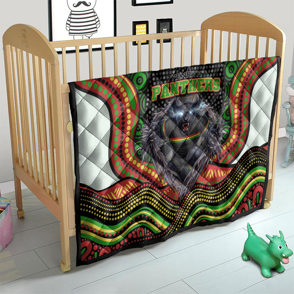 Penrith Panthers Quilt The Scream of Lightning Eyes - Indigenous Dot Ripping Effect