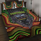 Penrith Panthers Quilt Bed Set The Scream of Lightning Eyes - Indigenous Dot Ripping Effect