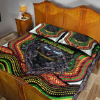 Penrith Panthers Quilt Bed Set The Scream of Lightning Eyes - Indigenous Dot Ripping Effect