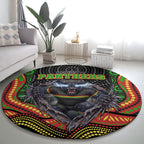 Penrith Panthers Round Carpet The Scream of Lightning Eyes - Indigenous Dot Ripping Effect