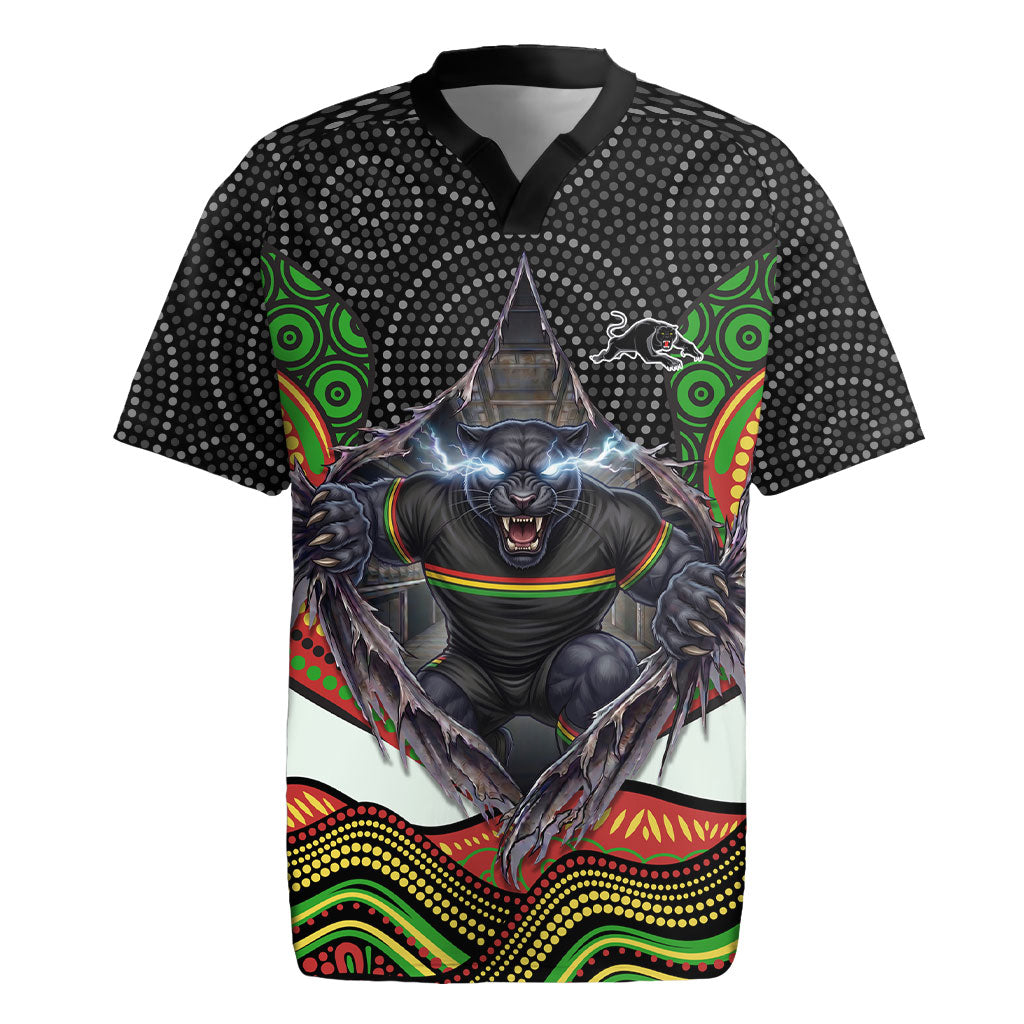 Penrith Panthers Rugby Jersey The Scream of Lightning Eyes - Indigenous Dot Ripping Effect
