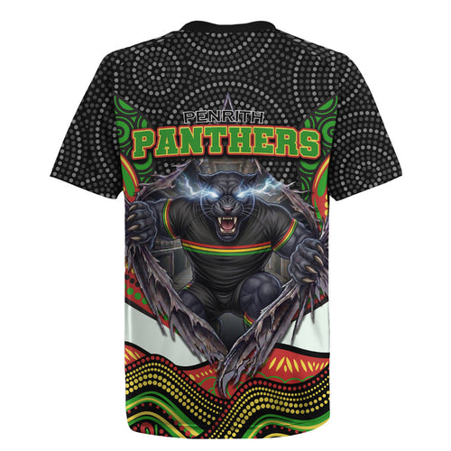 Penrith Panthers Rugby Jersey The Scream of Lightning Eyes - Indigenous Dot Ripping Effect
