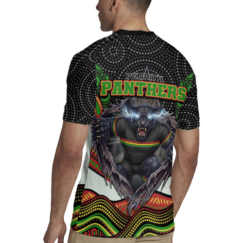 Penrith Panthers Rugby Jersey The Scream of Lightning Eyes - Indigenous Dot Ripping Effect