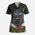 Penrith Panthers Scrub Top The Scream of Lightning Eyes - Indigenous Dot Ripping Effect