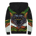 Penrith Panthers Sherpa Hoodie The Scream of Lightning Eyes - Indigenous Dot Ripping Effect