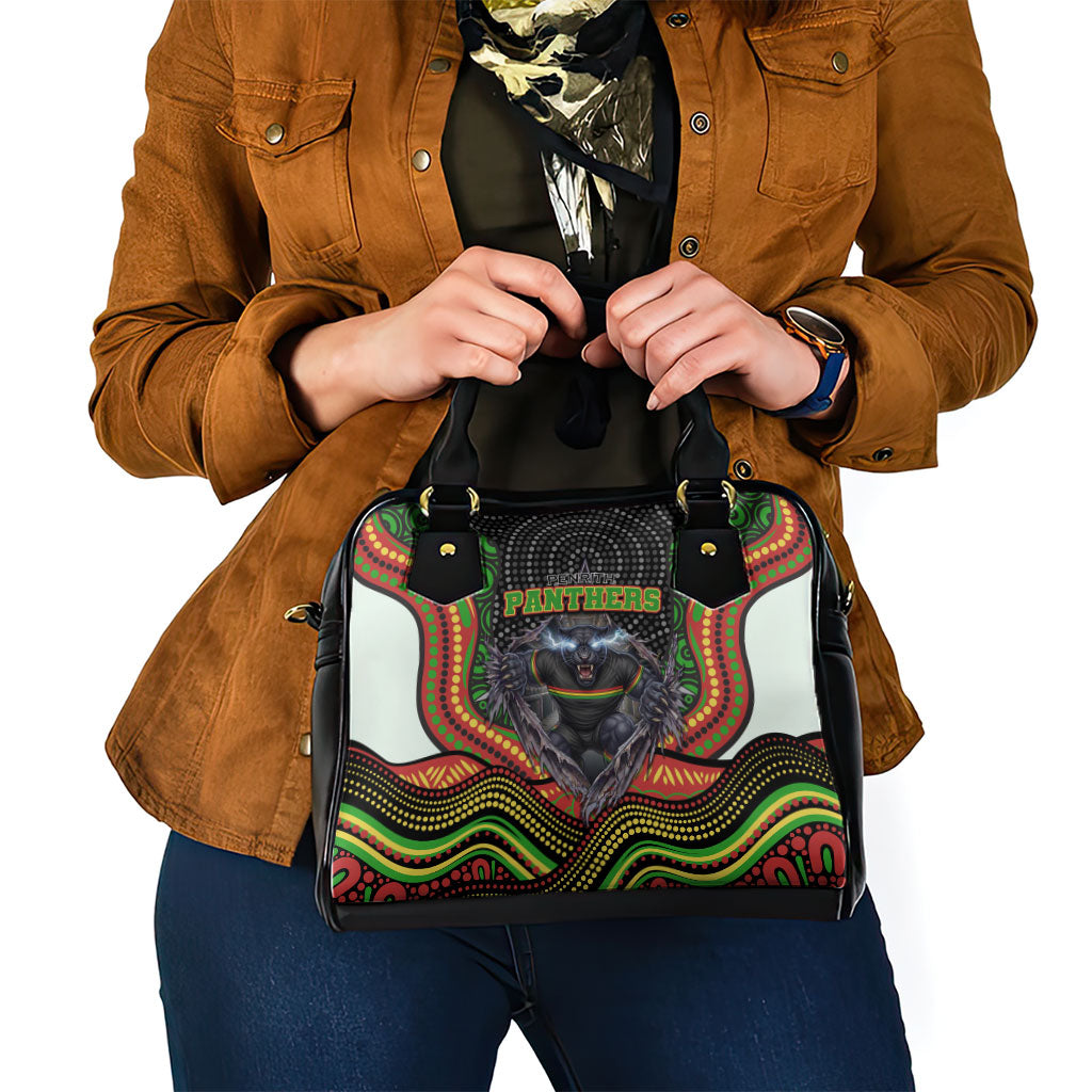 Penrith Panthers Shoulder Handbag The Scream of Lightning Eyes - Indigenous Dot Ripping Effect