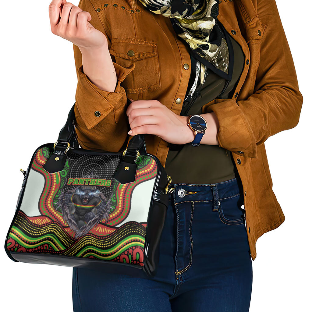 Penrith Panthers Shoulder Handbag The Scream of Lightning Eyes - Indigenous Dot Ripping Effect