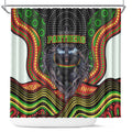 Penrith Panthers Shower Curtain The Scream of Lightning Eyes - Indigenous Dot Ripping Effect