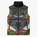 Penrith Panthers Sleeveless Puffer Jacket The Scream of Lightning Eyes - Indigenous Dot Ripping Effect