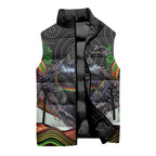 Penrith Panthers Sleeveless Puffer Jacket The Scream of Lightning Eyes - Indigenous Dot Ripping Effect